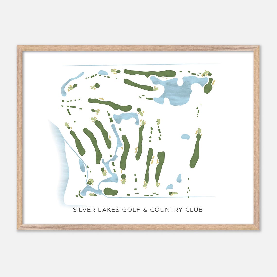 Silver Lakes Golf and Country Club Ontario Minimalist Map Poster