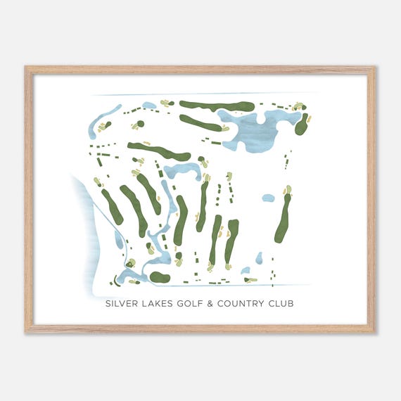 Silver Lakes Golf Country Club In East Gwillimbury Canada Modern Watercolor Map Golfer Gift Golf Wall Art Golf Poster Print