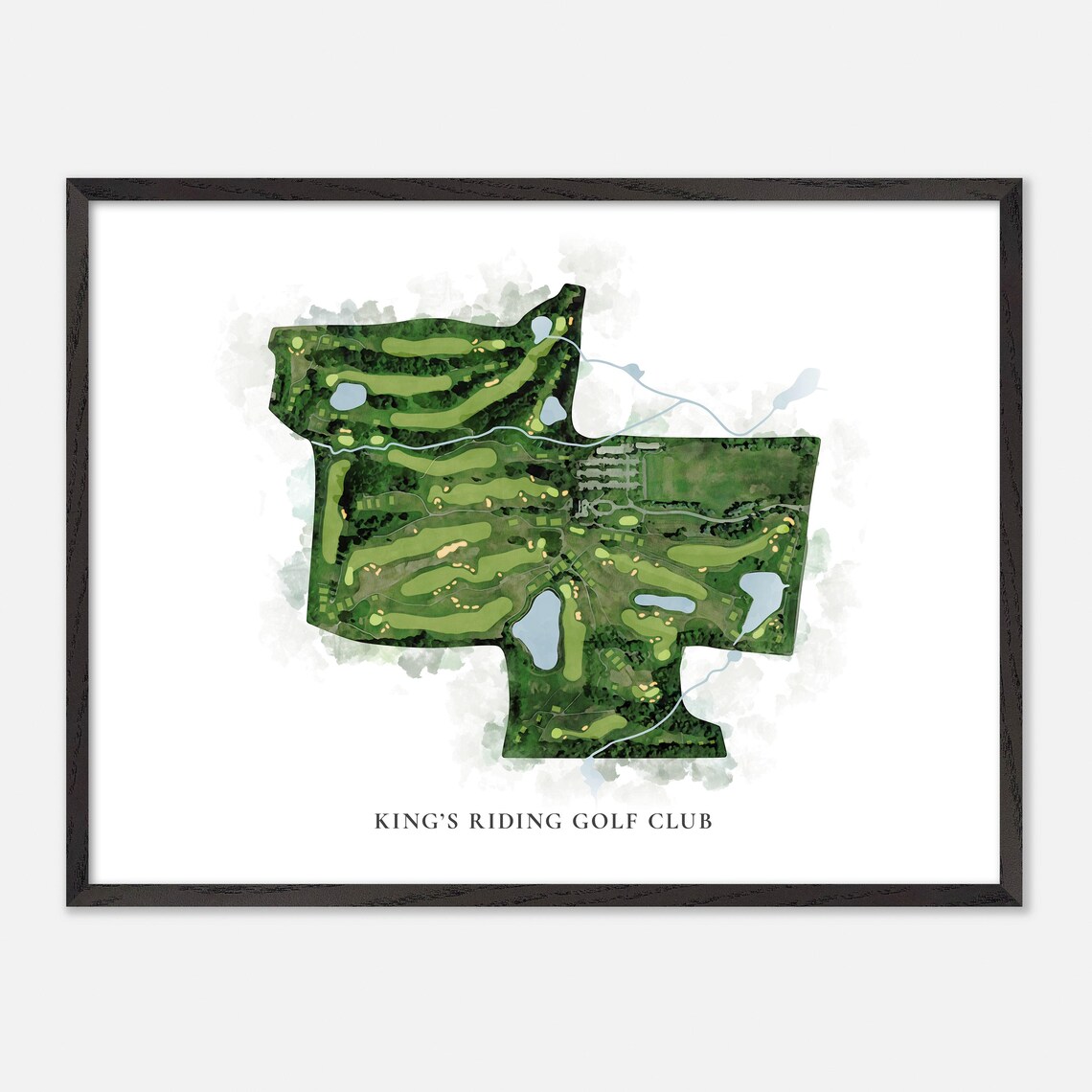 King's Riding Golf Club King City Canada Classic Watercolor Map Poster - Image 4