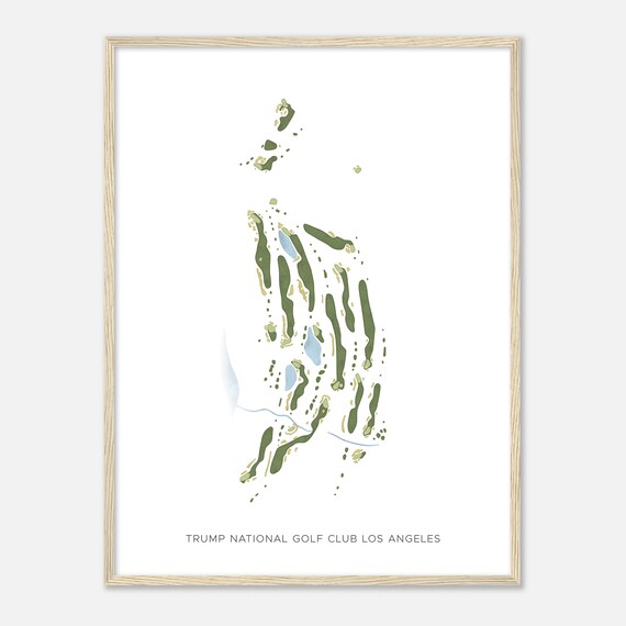 Trump National Golf Club Los Angeles California Modern Watercolor Map Golfer Gift Golf Wall Art Golf Poster Print Course Layout