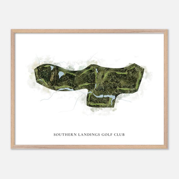Southern Landings Golf Club In Warner Robins Georgia Classic Watercolor Map Golfer Gift Golf Wall Art Golf Poster Print