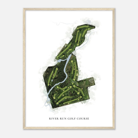 River Run Golf Course Wisconsin Classic Watercolor Map Golfer Gift Golf Wall Art Golf Poster Print Course Layout