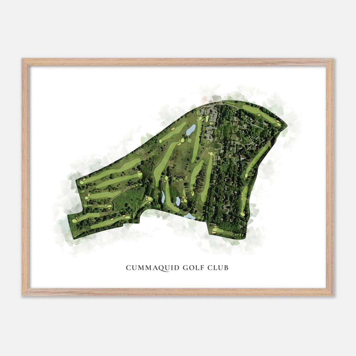 Cummaquid Golf Club Classic Watercolor Golf Course Map Poster