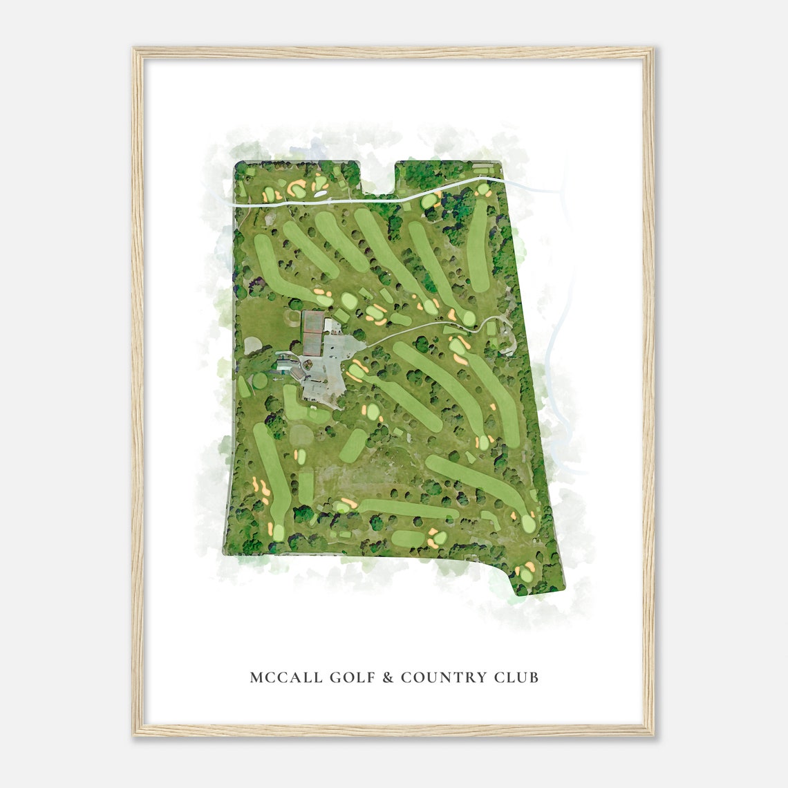 McCall Golf Country Club Pennsylvania Watercolor Course Map Poster - Image 2