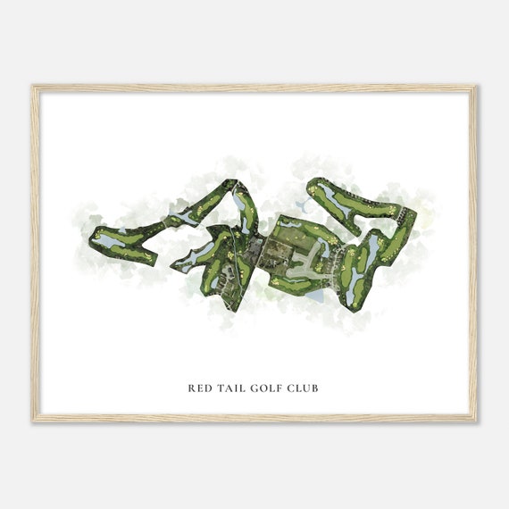 Red Tail Golf Club Ohio Classic Watercolor Map Golfer Gift Golf Wall Art Golf Poster Print Course Layout