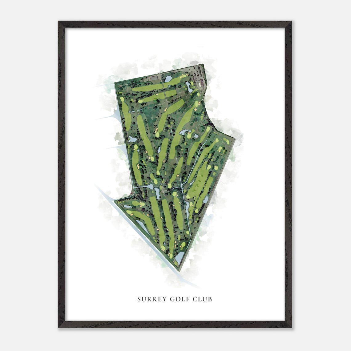 Surrey Golf Club Surrey Canada Classic Watercolor Map Poster - Image 2