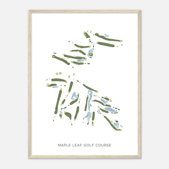 Maple Leaf Golf Course Michigan Modern Watercolor Map Golfer Gift Golf Wall Art Golf Poster Print Course Layout