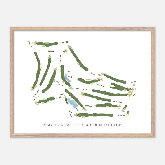 Beach Grove Golf Country Club In Canada Modern Watercolor Map Golfer Gift Golf Wall Art Golf Poster Print Course Layout