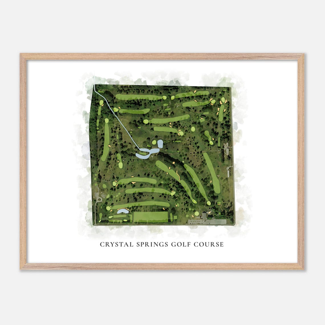 Crystal Springs Golf Course Wisconsin Classic Watercolor Map Print