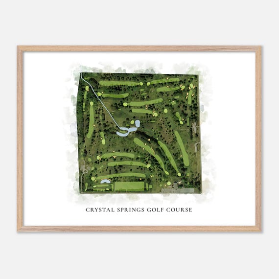 Crystal Springs Golf Course In Seymour Wisconsin Classic Watercolor Map Golfer Gift Golf Wall Art Golf Poster Print Course Layout