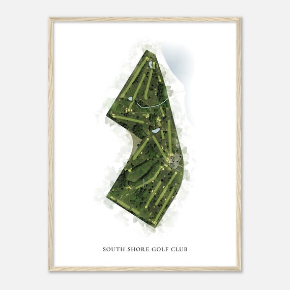 South Shore Golf Club Indiana Classic Watercolor Map Golfer Gift Golf Wall Art Golf Poster Print Course Layout