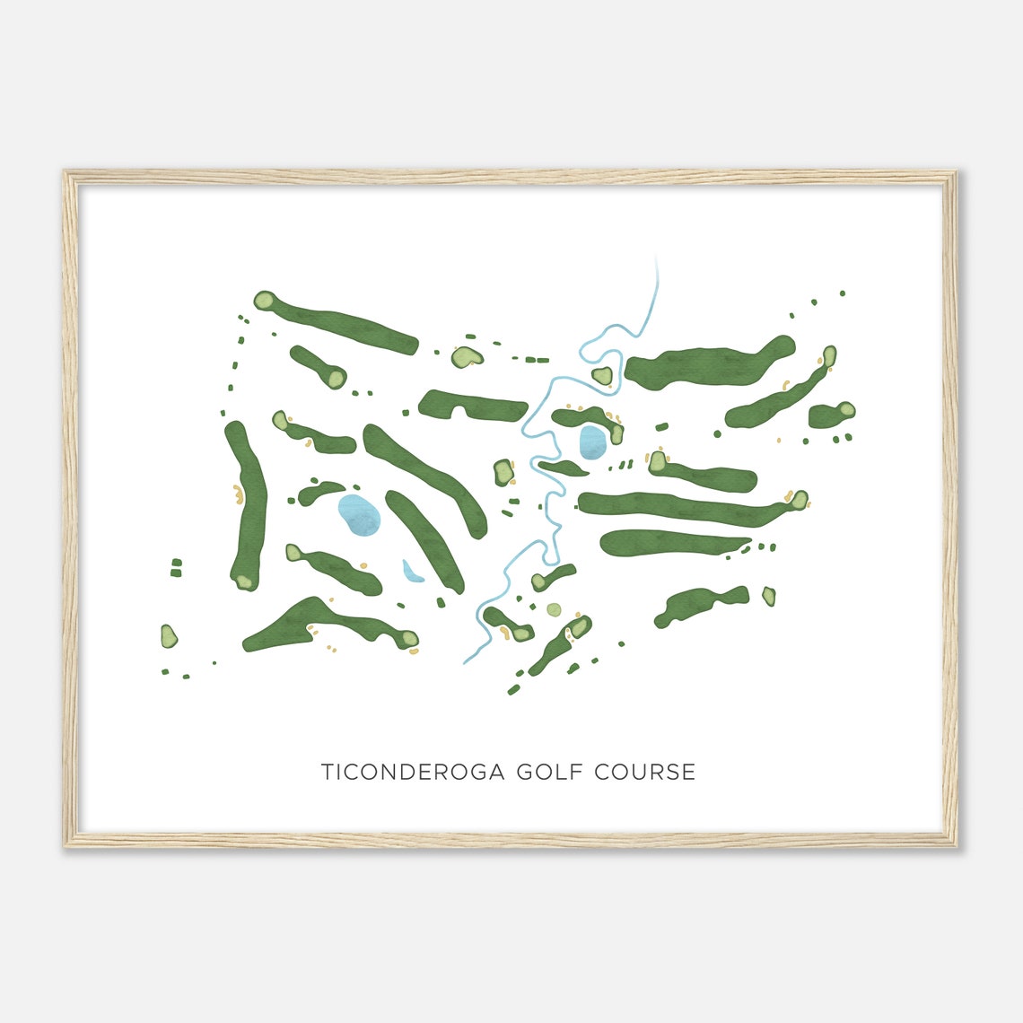 Ticonderoga Golf Course New York Modern Minimalist Map Poster