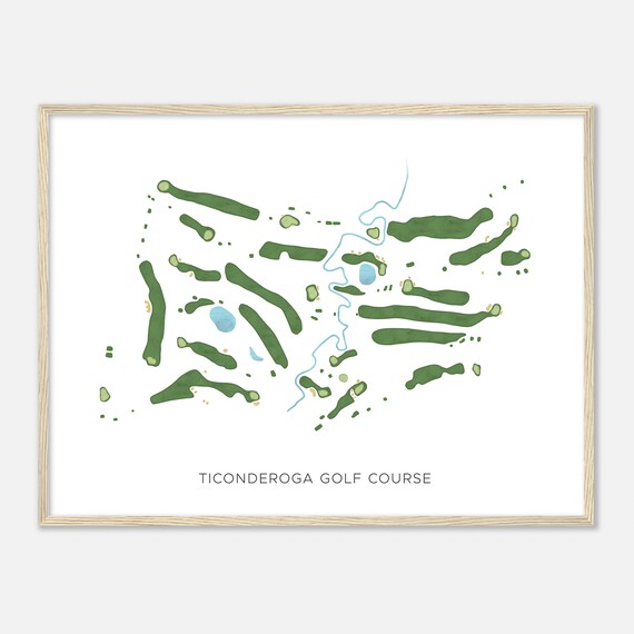 Ticonderoga Golf Course New York Modern Watercolor Map Golfer Gift Golf Wall Art Golf Poster Print Course Layout