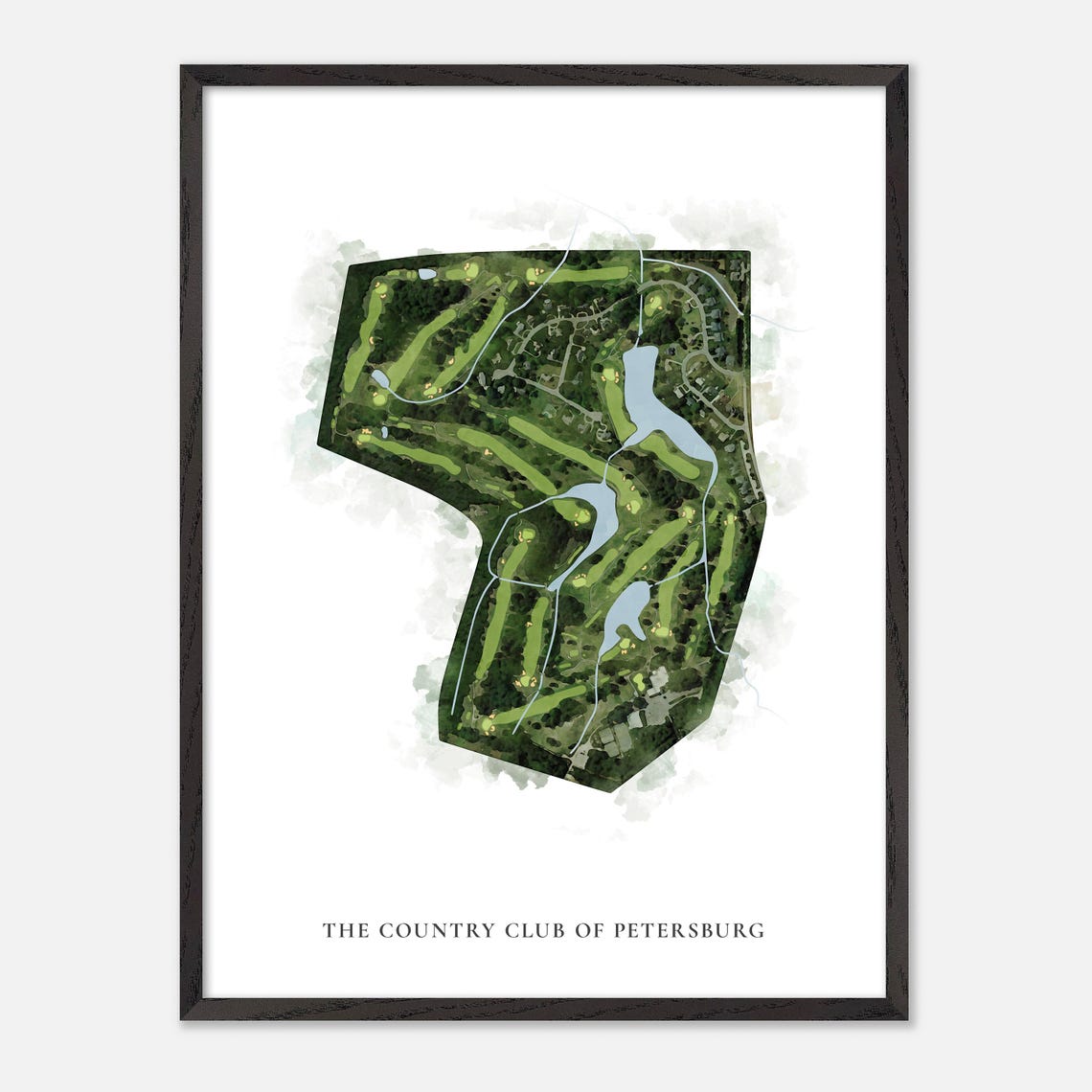 The Country Club Of Petersburg In Petersburg Virginia Classic Watercolor Map Golfer Gift Golf Wall Art Golf Poster Print - Image 3