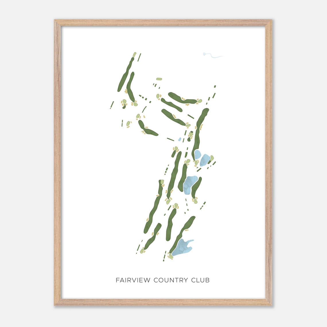 Fairview Country Club Connecticut Modern Watercolor Map Poster - Image 2