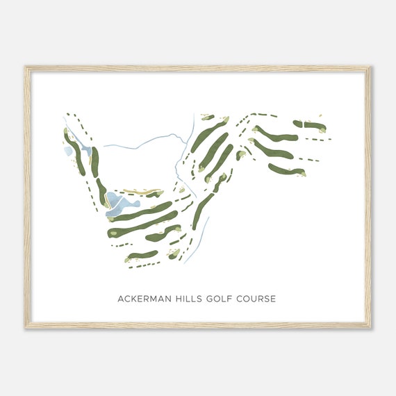Ackerman Hills Golf Course Indiana Modern Watercolor Map Golfer Gift Golf Wall Art Golf Poster Print Course Layout