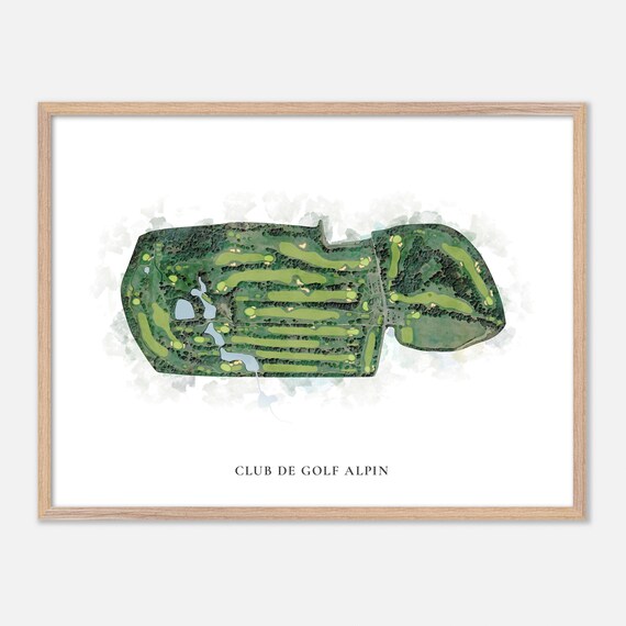 Club De Golf Alpin Quebec Classic Watercolor Course Map Poster
