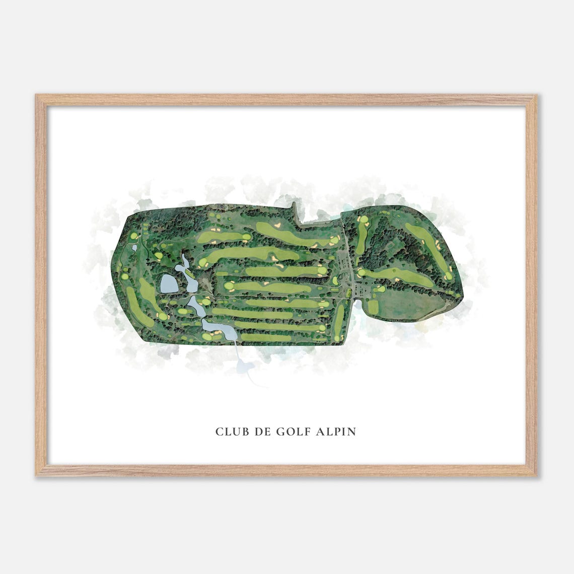 Club De Golf Alpin Quebec Classic Watercolor Course Map Poster