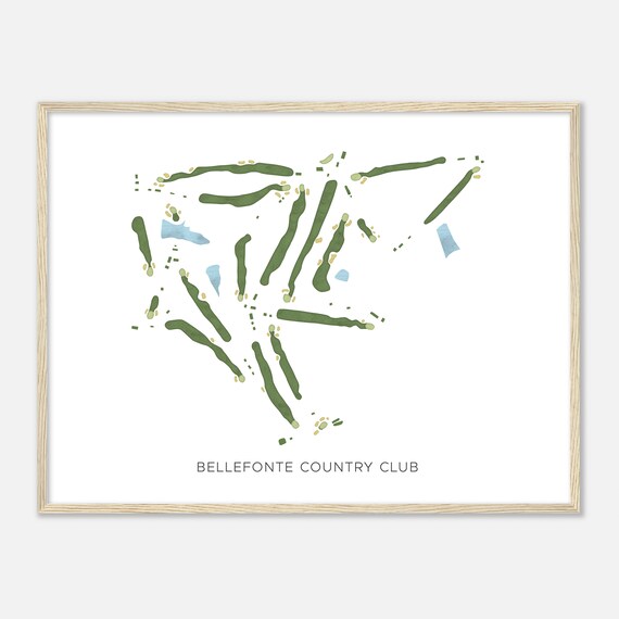 Bellefonte Country Club Kentucky Modern Watercolor Map Golf Poster