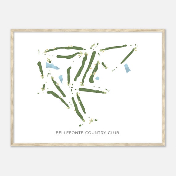 Bellefonte Country Club Kentucky Modern Watercolor Map Golfer Gift Golf Wall Art Golf Poster Print Course Layout