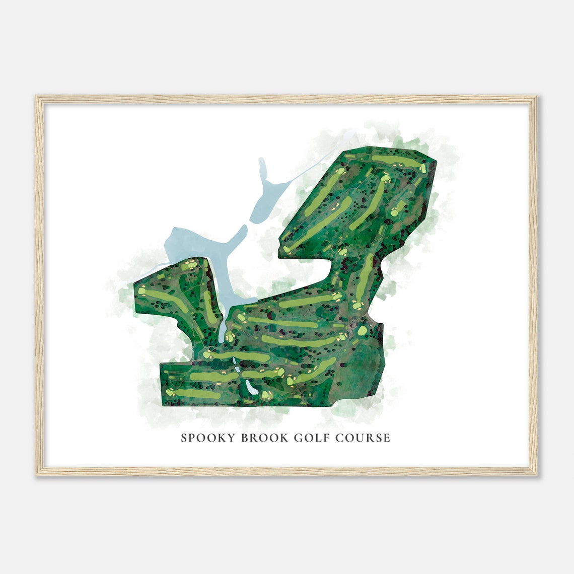 Spooky Brook Golf Course New Jersey Classic Watercolor Map Poster