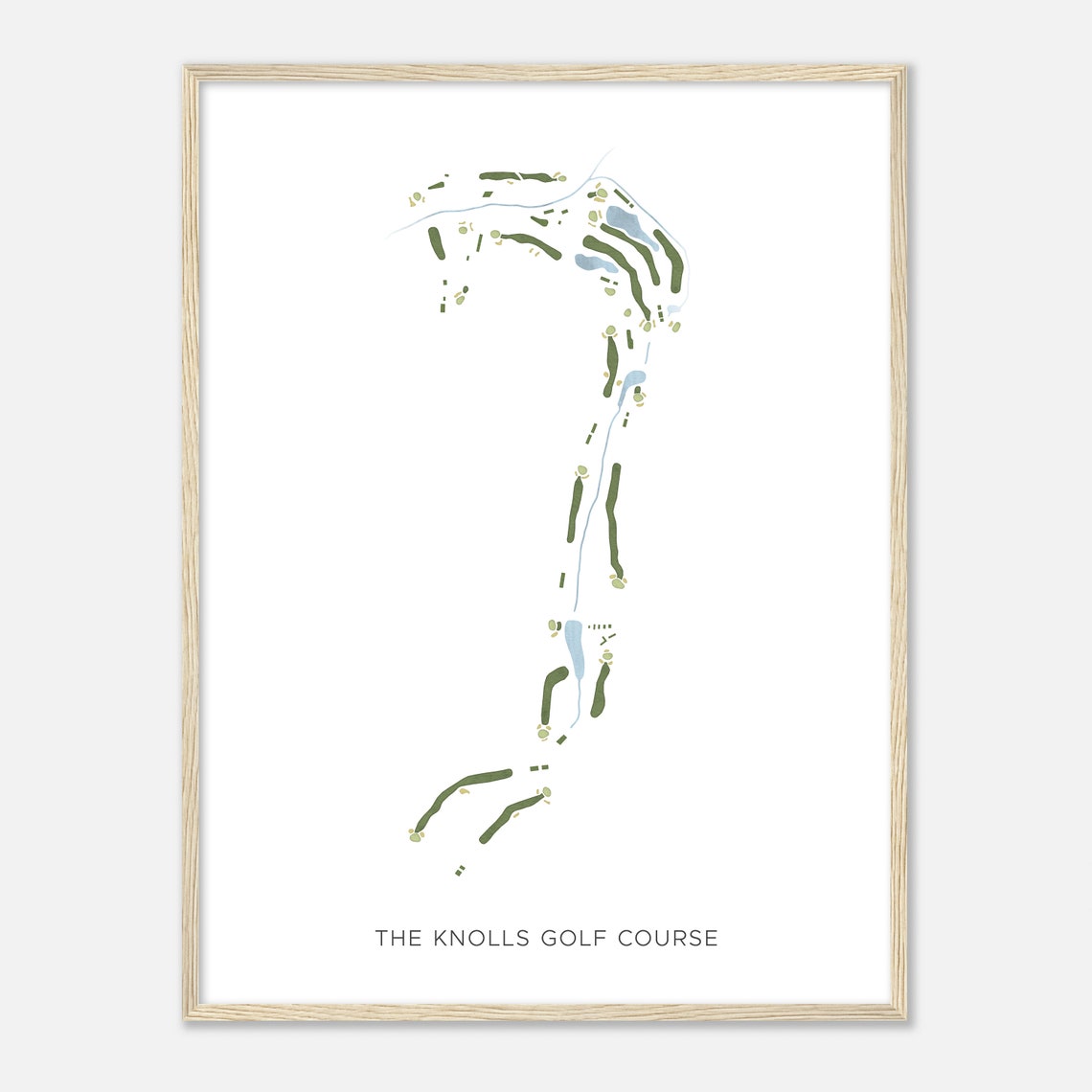 The Knolls Golf Course Poster Minimalist Map Gift for Golfers
