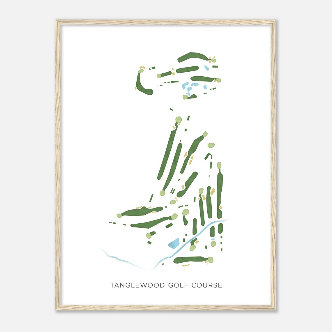 Tanglewood Golf Course Pennsylvania Modern Watercolor Map Golfer Gift Golf Wall Art Golf Poster Print Course Layout