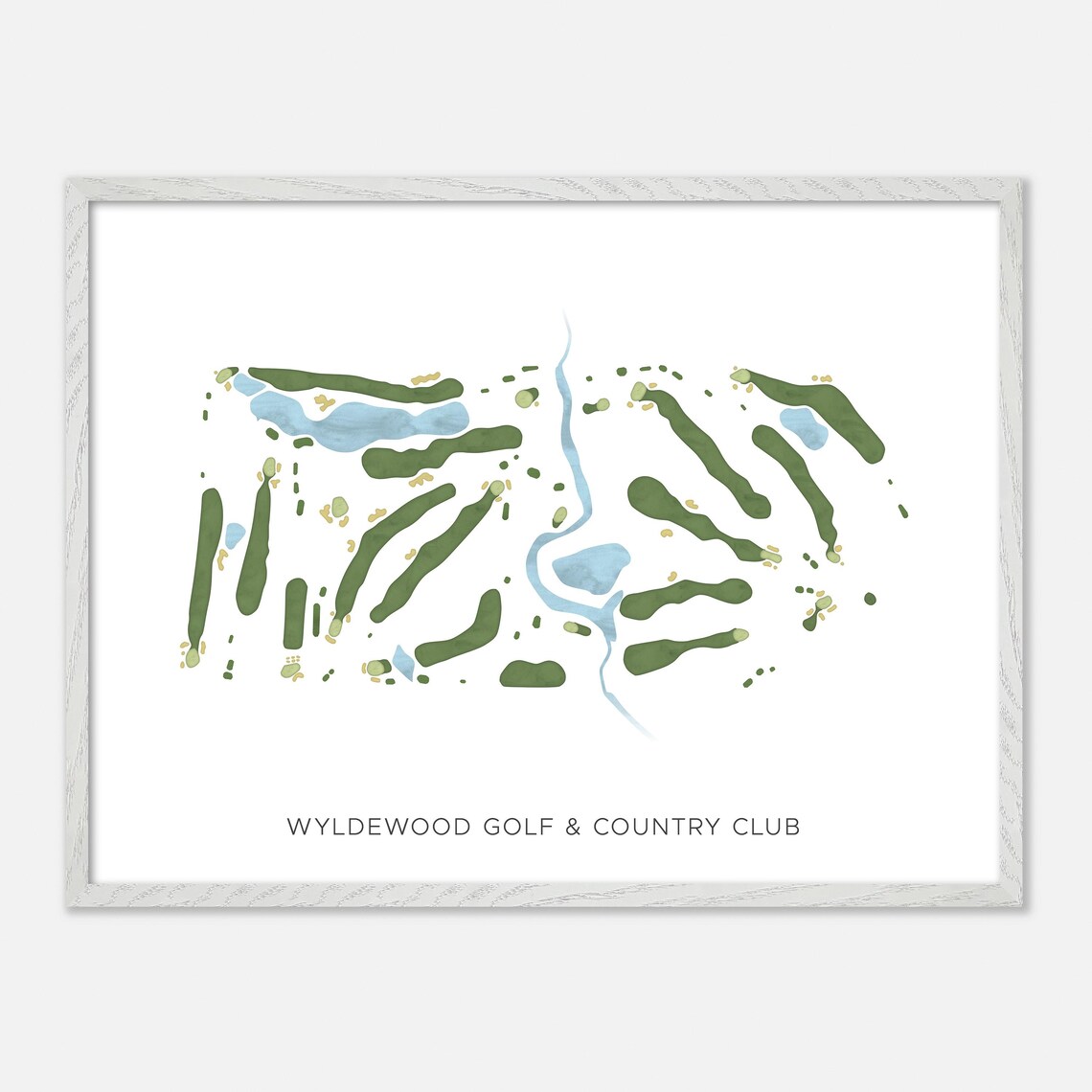 Wyldewood Golf Country Club Canada Modern Watercolor Map Poster - Image 3