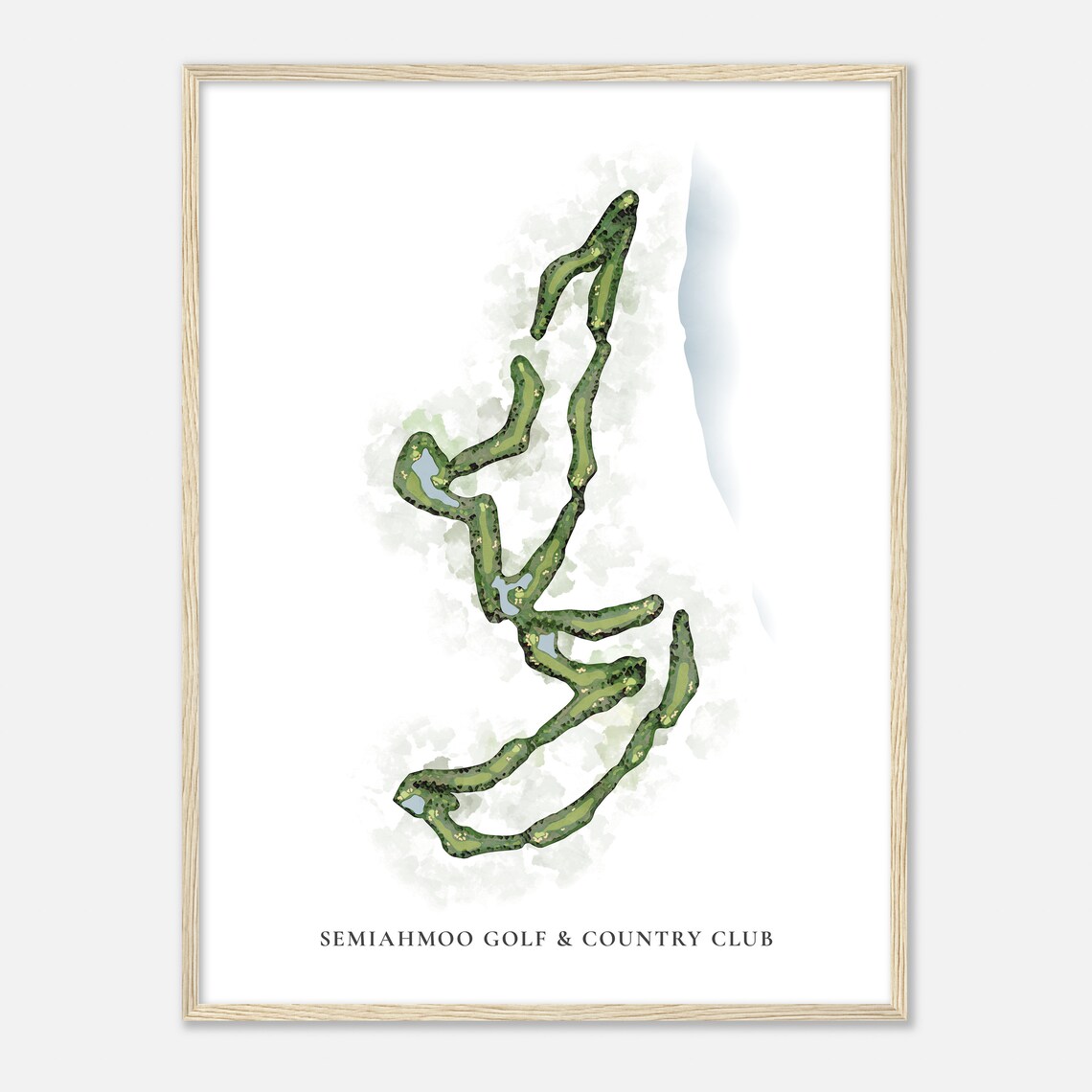 Semiahmoo Golf and Country Club Classic Watercolor Map Poster - Image 2