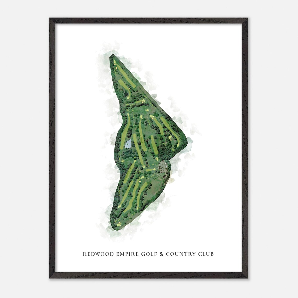 Redwood Empire Golf and Country Club Watercolor Aerial Map Poster - Image 3