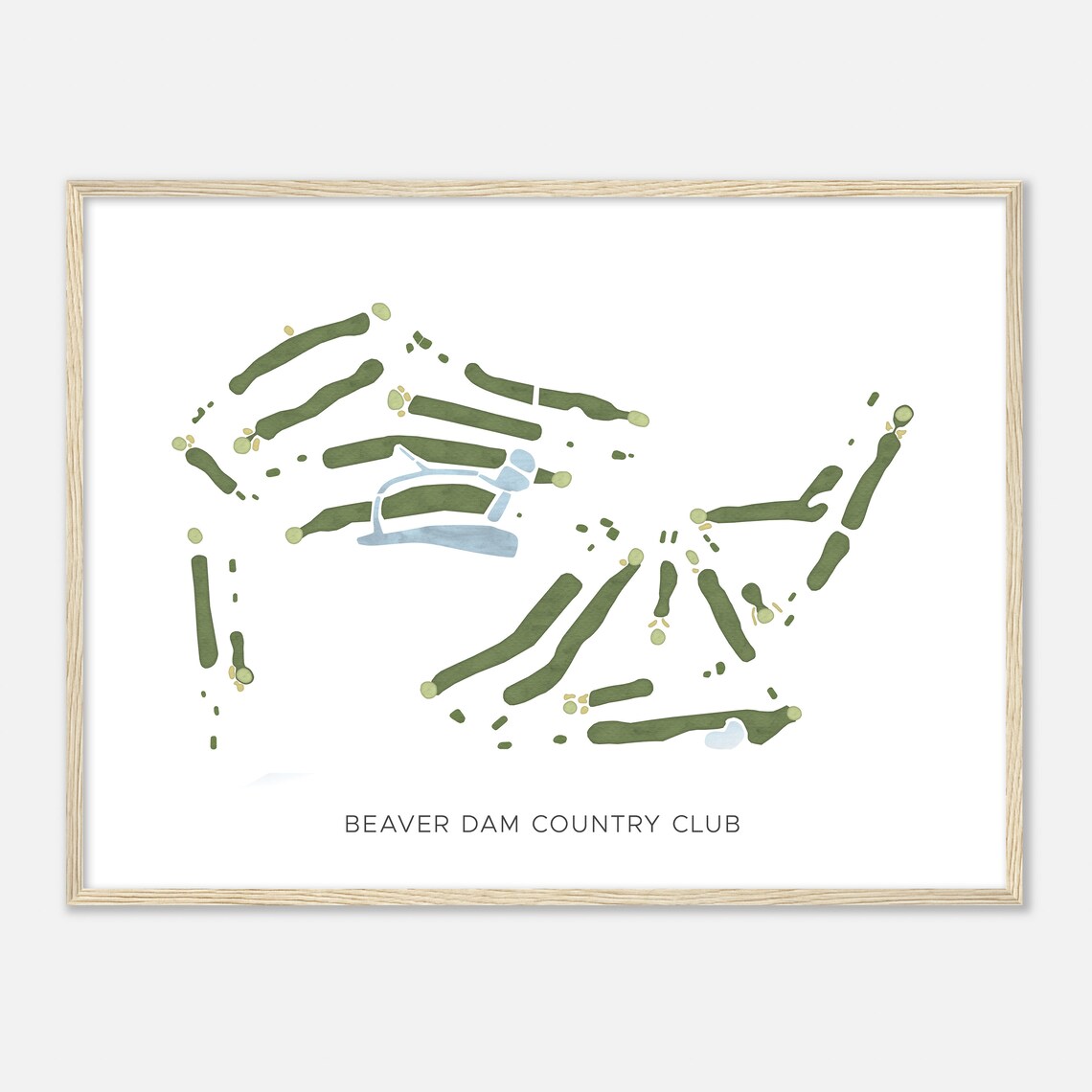 Beaver Dam Country Club Watercolor Fairway Hole Map Art Poster - Image 2