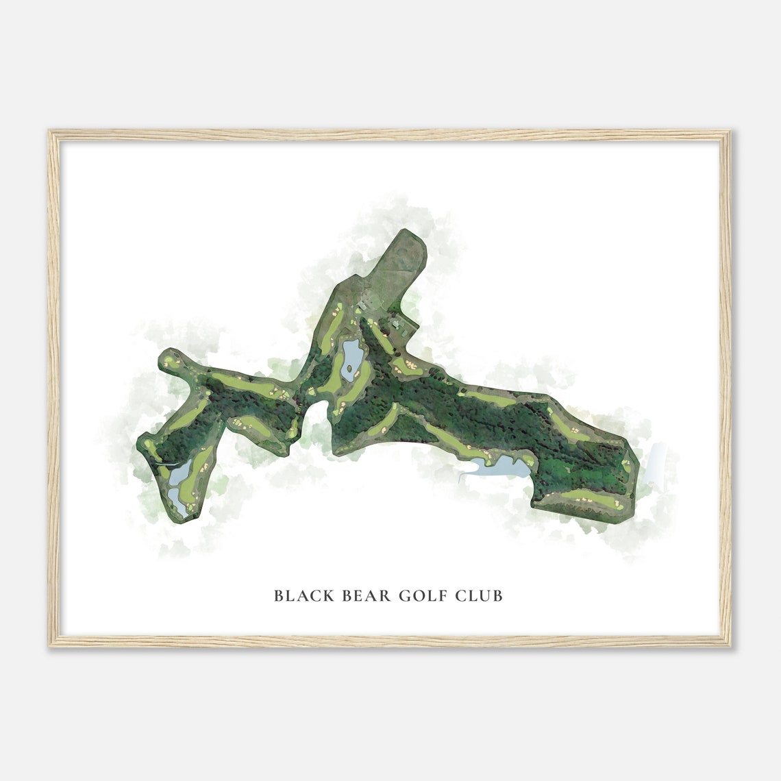 Black Bear Golf Club Louisiana Classic Watercolor Golf Map Poster - Image 2
