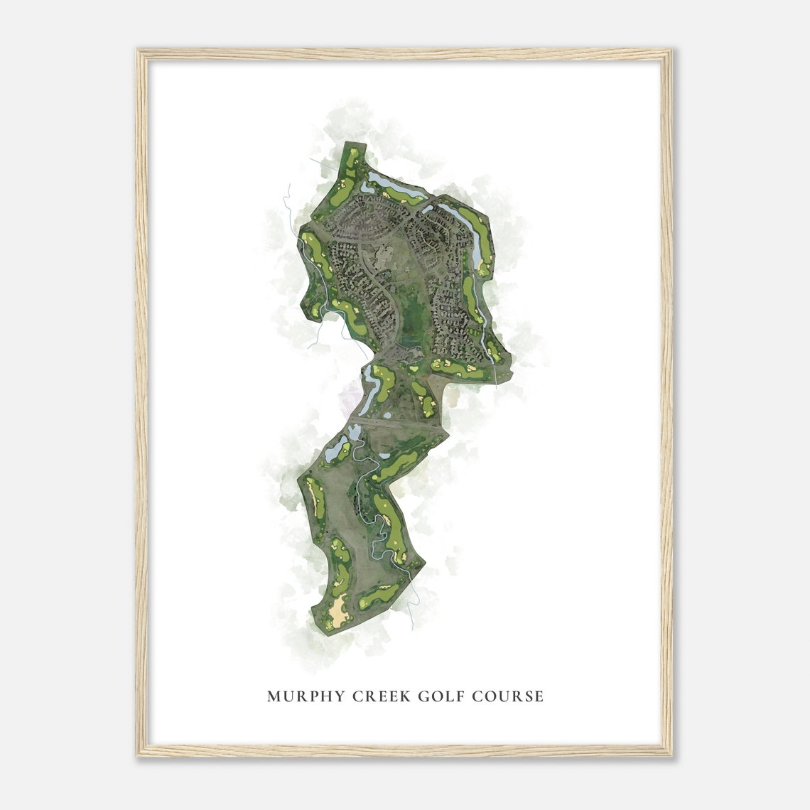 Murphy Creek Golf Course Watercolor Map Golfer Gift Art Poster - Image 2