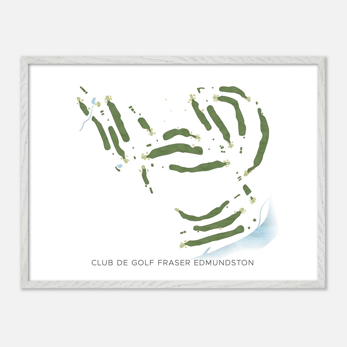 Club De Golf Fraser Edmundston Modern Minimalist Watercolor Golf Map Poster - Image 3