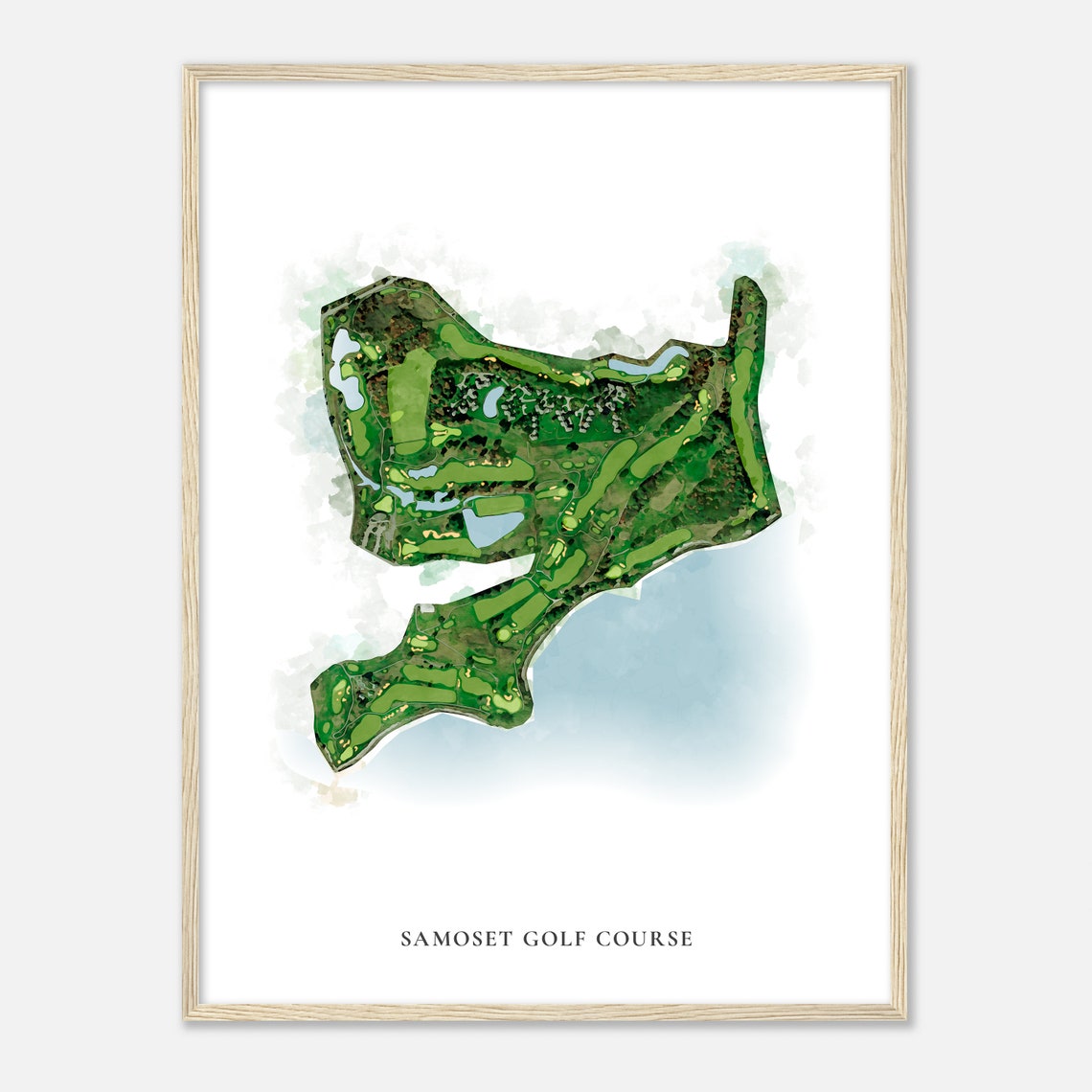 Samoset Golf Course Maine Classic Watercolor Map Golfer Gift Poster - Image 2