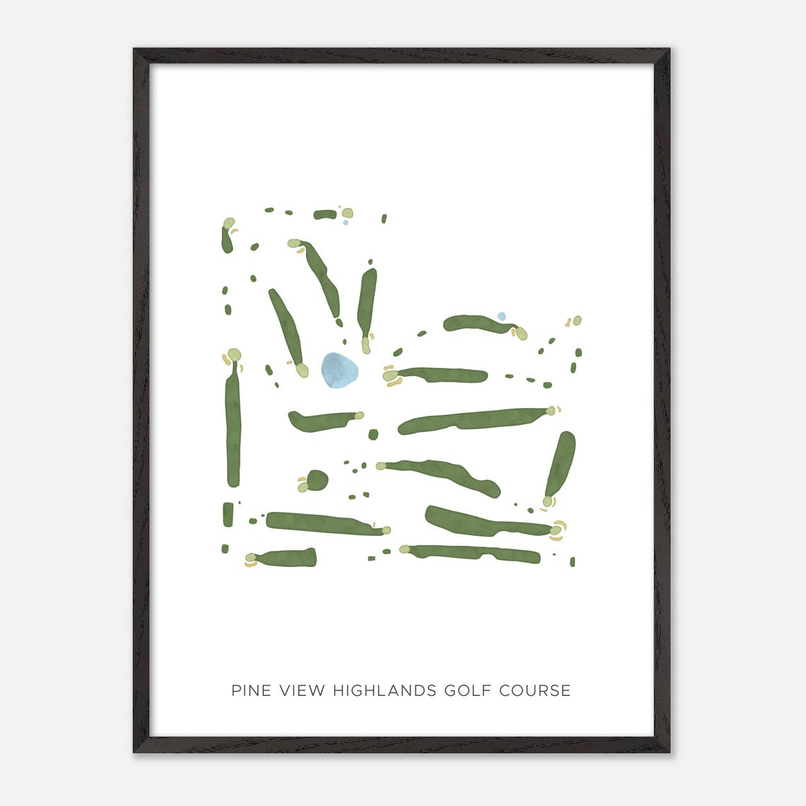 Pine View Highlands Golf Course Michigan Minimalist Map Wall Art - Image 3