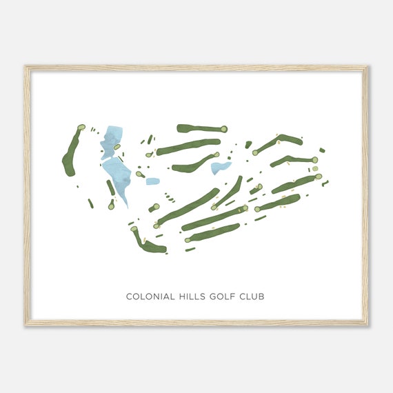 Colonial Hills Golf Club Virginia Modern Watercolor Map Golfer Gift Golf Wall Art Golf Poster Print Course Layout