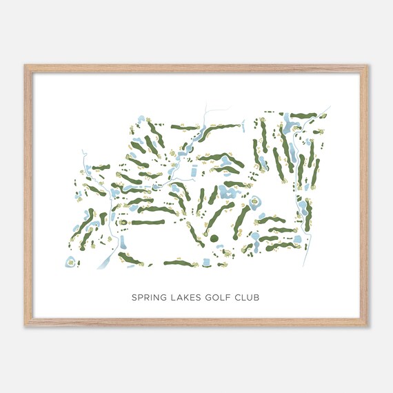Spring Lakes Golf Club Minimalist Golf Map Wall Decor Poster