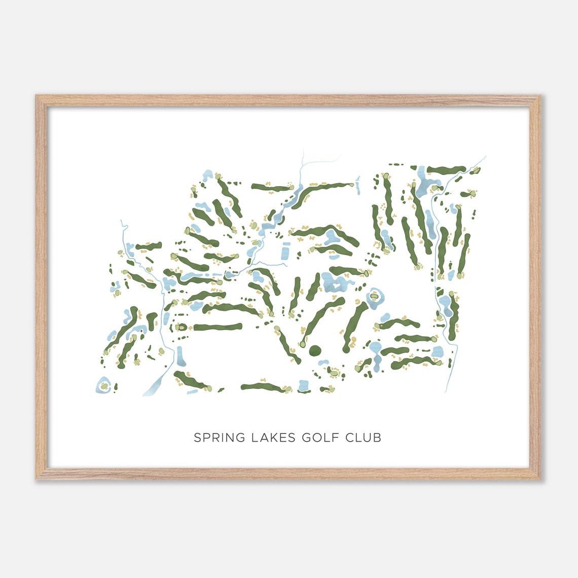 Spring Lakes Golf Club Minimalist Golf Map Wall Decor Poster