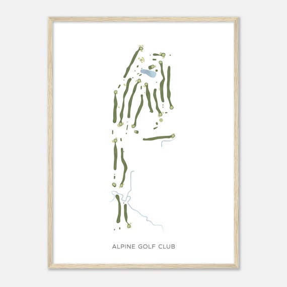 Alpine Golf Club Michigan Modern Watercolor Map Golfer Gift Golf Wall Art Golf Poster Print Course Layout