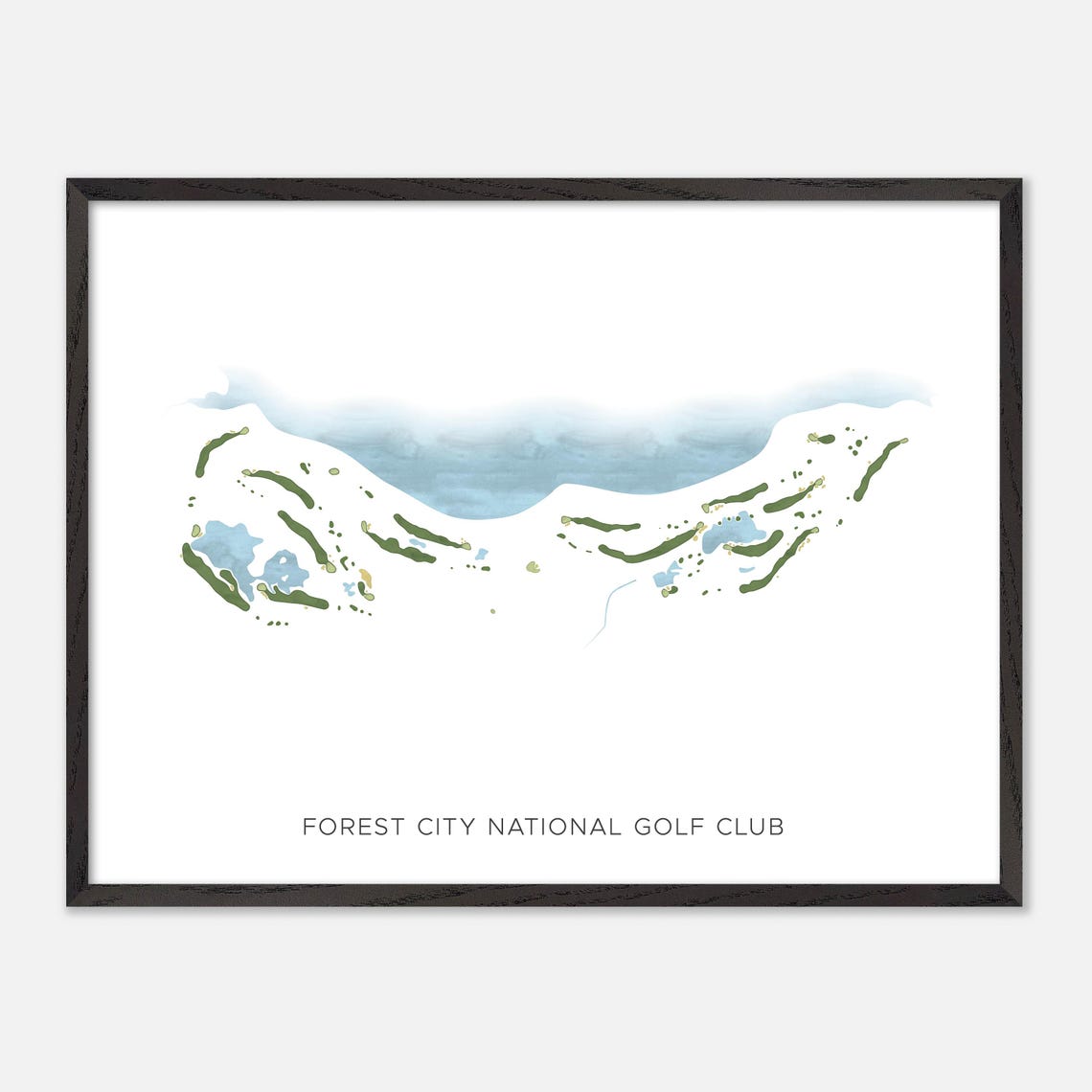 Forest City National Golf Club London Modern Watercolor Map Poster - Image 4
