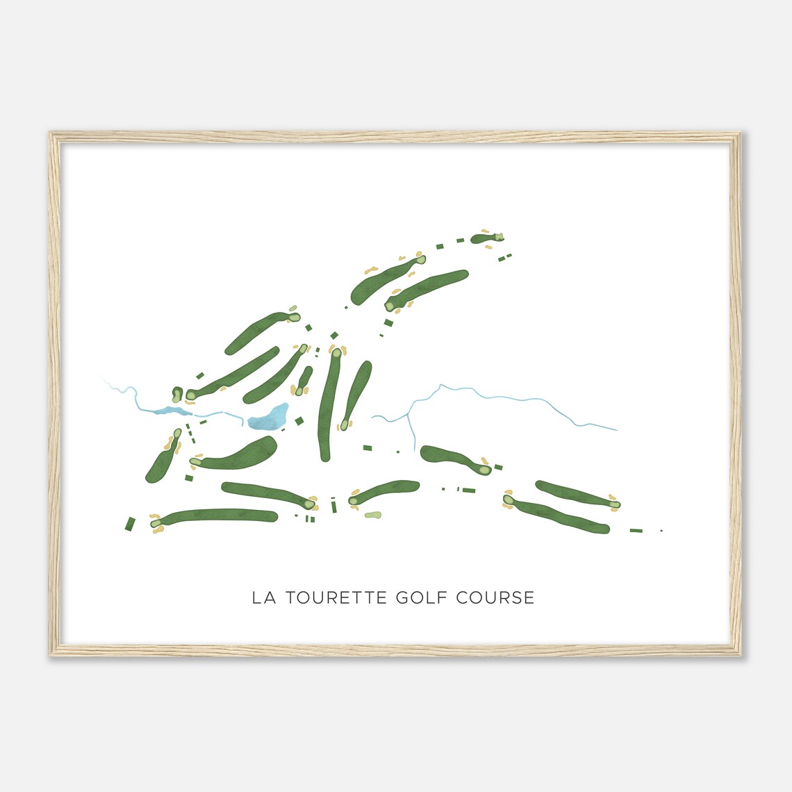La Tourette Golf Course New York Modern Watercolor Map Golfer Gift Golf Wall Art Golf Poster Print Course Layout