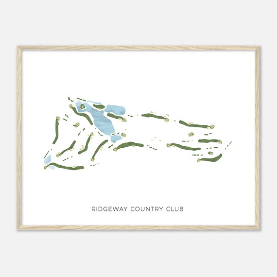 Ridgeway Country Club Tennessee Modern Watercolor Course Map Poster