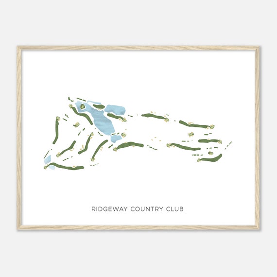 Ridgeway Country Club Tennessee Modern Watercolor Map Golfer Gift Golf Wall Art Golf Poster Print Course Layout