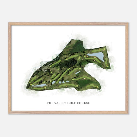 The Valley Golf Course In Mondovi Wisconsin Classic Watercolor Map Golfer Gift Golf Wall Art Golf Poster Print Course Layout