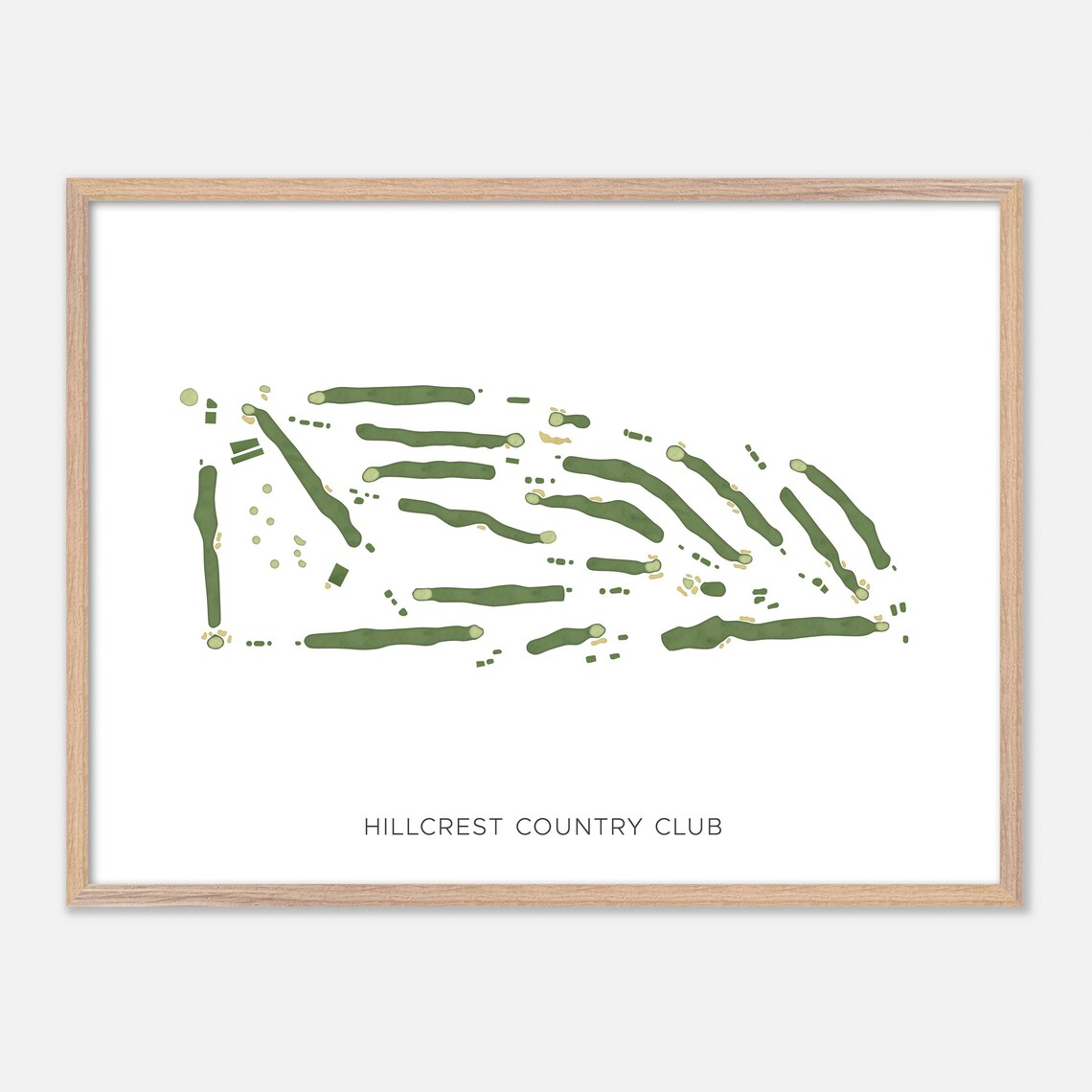 Hillcrest Country Club Modern Minimalist Watercolor Map Gift Poster