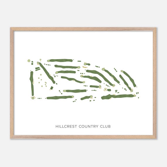 Hillcrest Country Club In Lincoln Nebraska Modern Watercolor Map Golfer Gift Golf Wall Art Golf Poster Print Course Layout