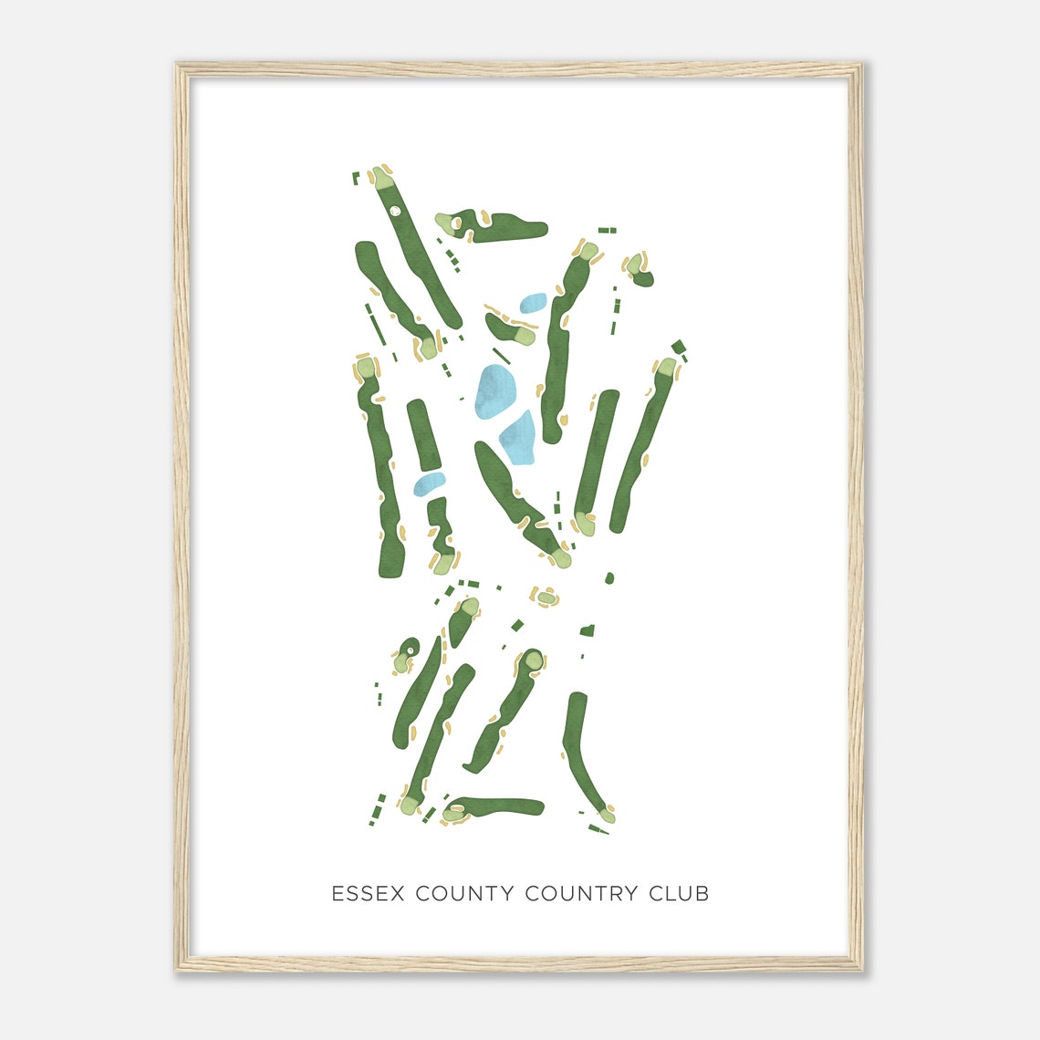 Essex County Country Club Minimalist Fairway Line Course Map Poster - Image 2