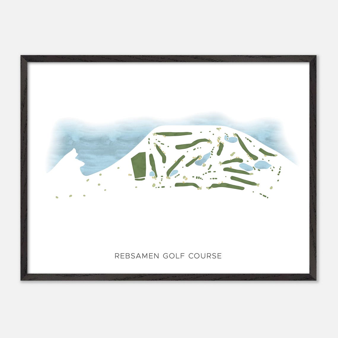 Rebsamen Golf Course Minimalist Lakeside Watercolor Map Poster - Image 5