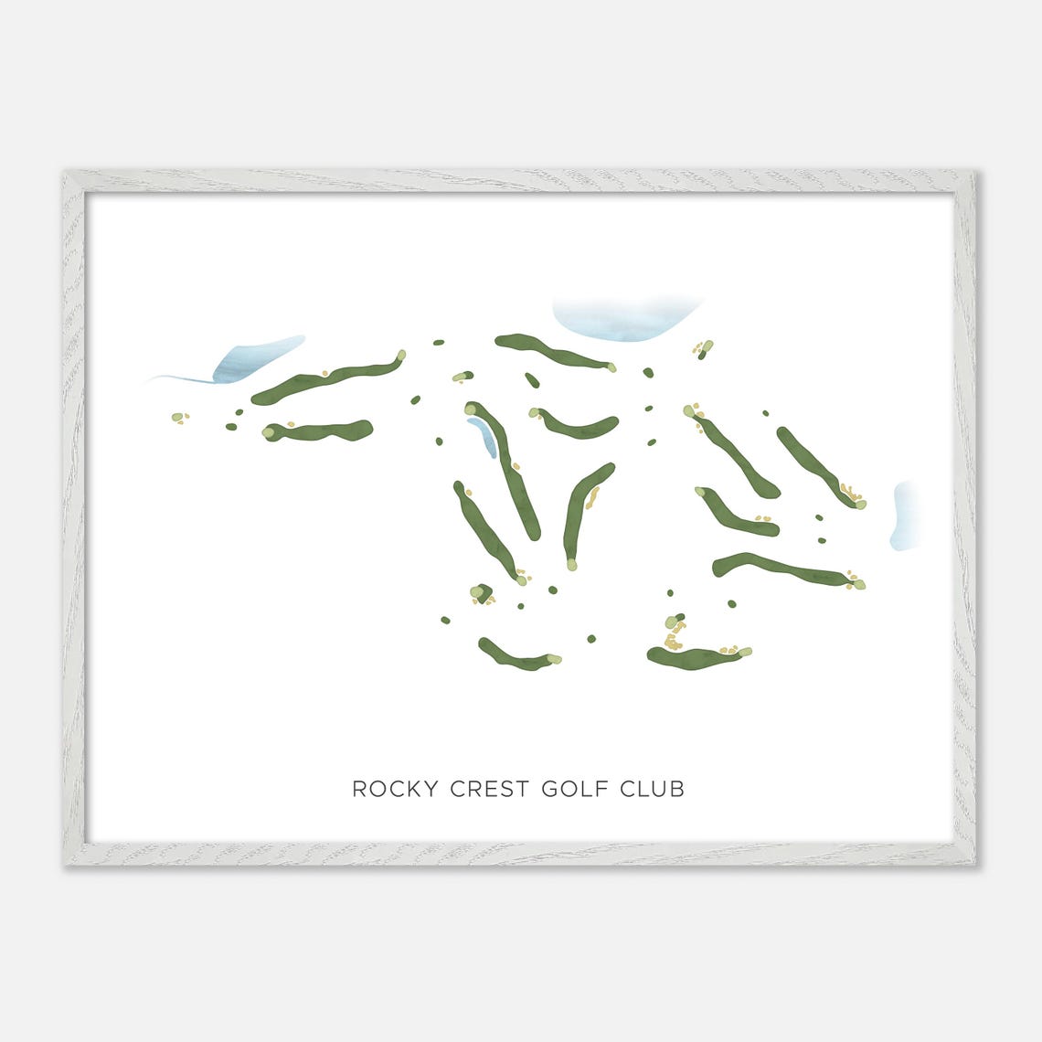 Rocky Crest Golf Club Modern Minimalist Watercolor Golf Map Poster - Image 3